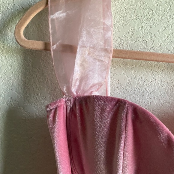 Dolls Kill Trickz N Treatz Enchanting Princess Pink  Velvet Bodice Mini Dress M - Picture 9 of 14